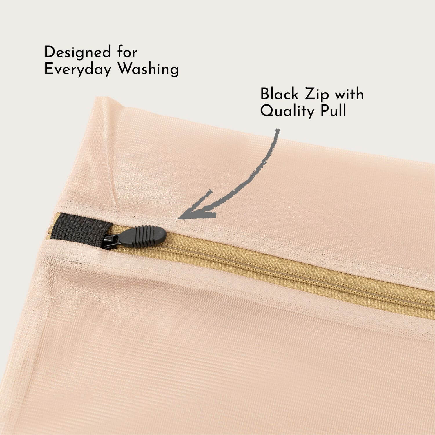 Fine mesh laundry bag protecting delicate garments during washing
